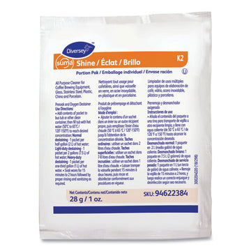 Diversey™ Suma Shine Portion Pak, Powder, 100 Per Carton freeshipping - TVN Wholesale